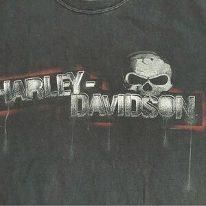 Vintage 2004 Harley-Davidson Skip Fordyce Black and Red Skull Tee